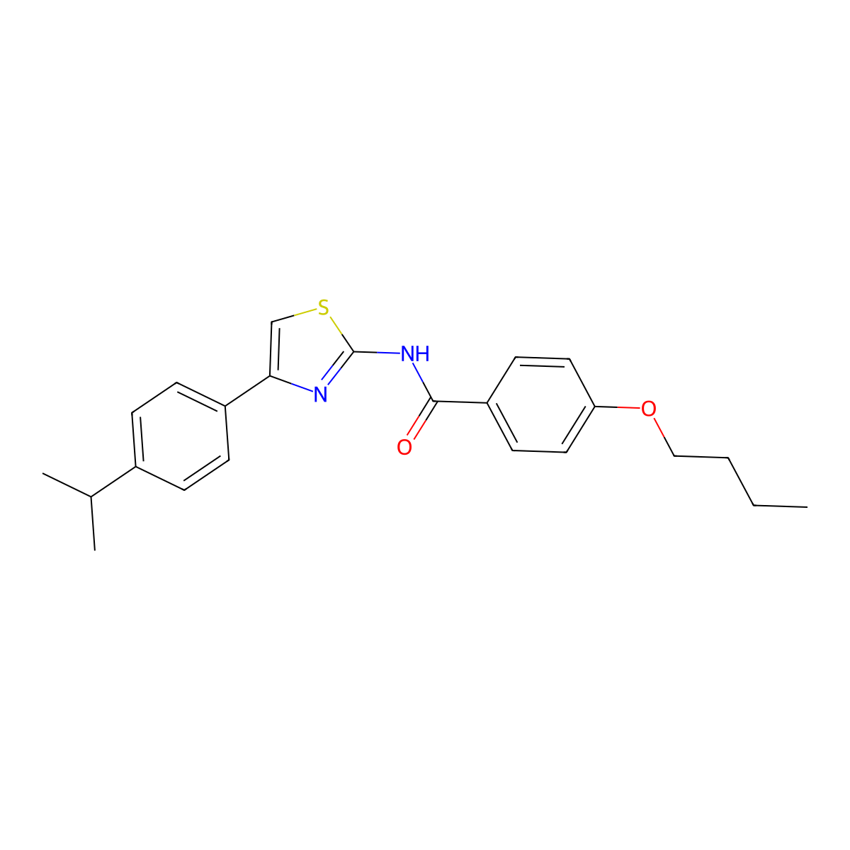 4-butoxy-N-(4-(4-isopropylphenyl)thiazol-2-yl)benzamide molecular structure, CAS 313515-75-2