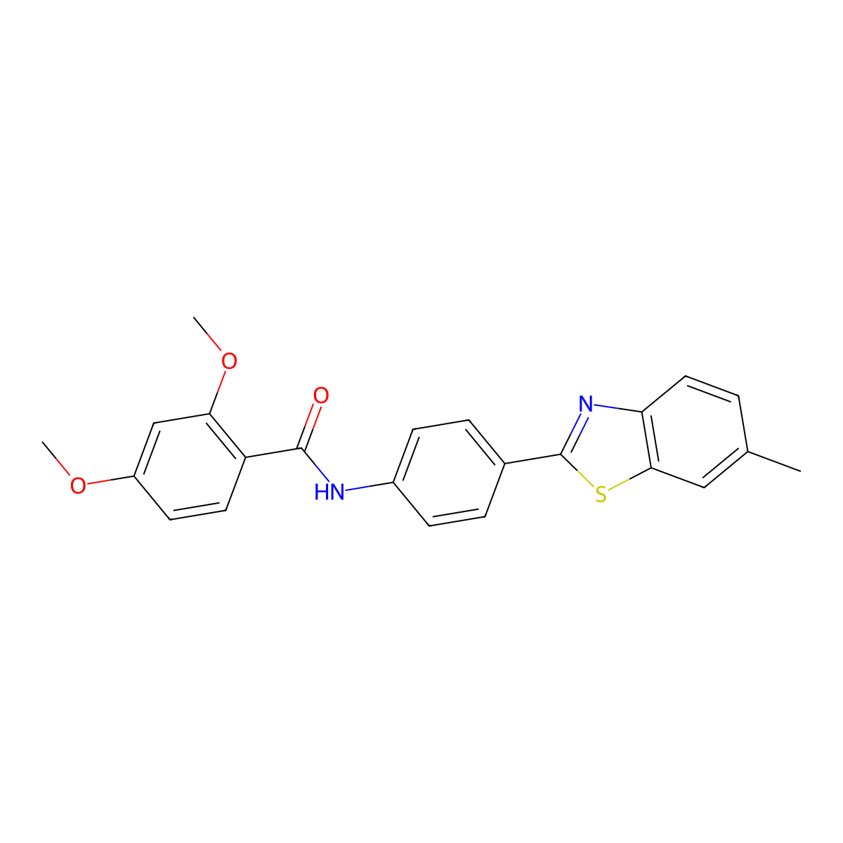2,4-dimethoxy-N-[4-(6-methyl-1,3-benzothiazol-2-yl)phenyl]benzamide molecular structure, CAS 313515-81-0