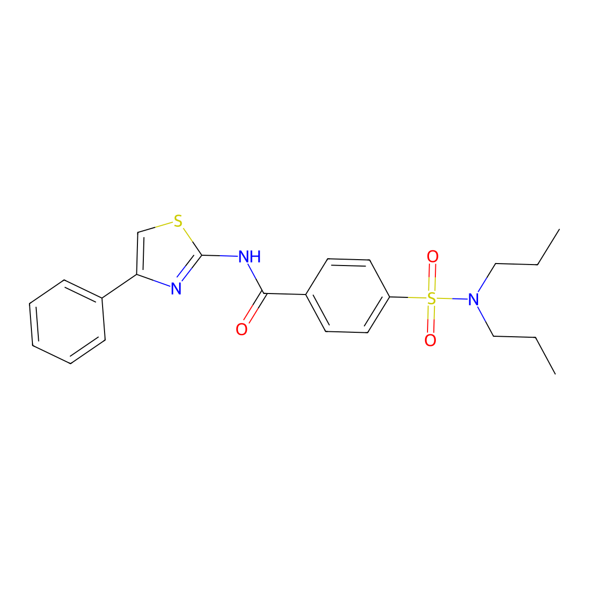 4-(dipropylsulfamoyl)-N-(4-phenyl-1,3-thiazol-2-yl)benzamide molecular structure, CAS 313515-87-6