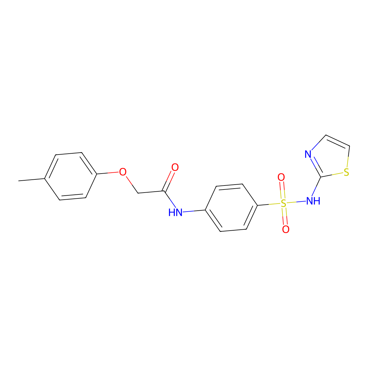 2-(4-methylphenoxy)-N-[4-(1,3-thiazol-2-ylsulfamoyl)phenyl]acetamide molecular structure, CAS 313515-93-4