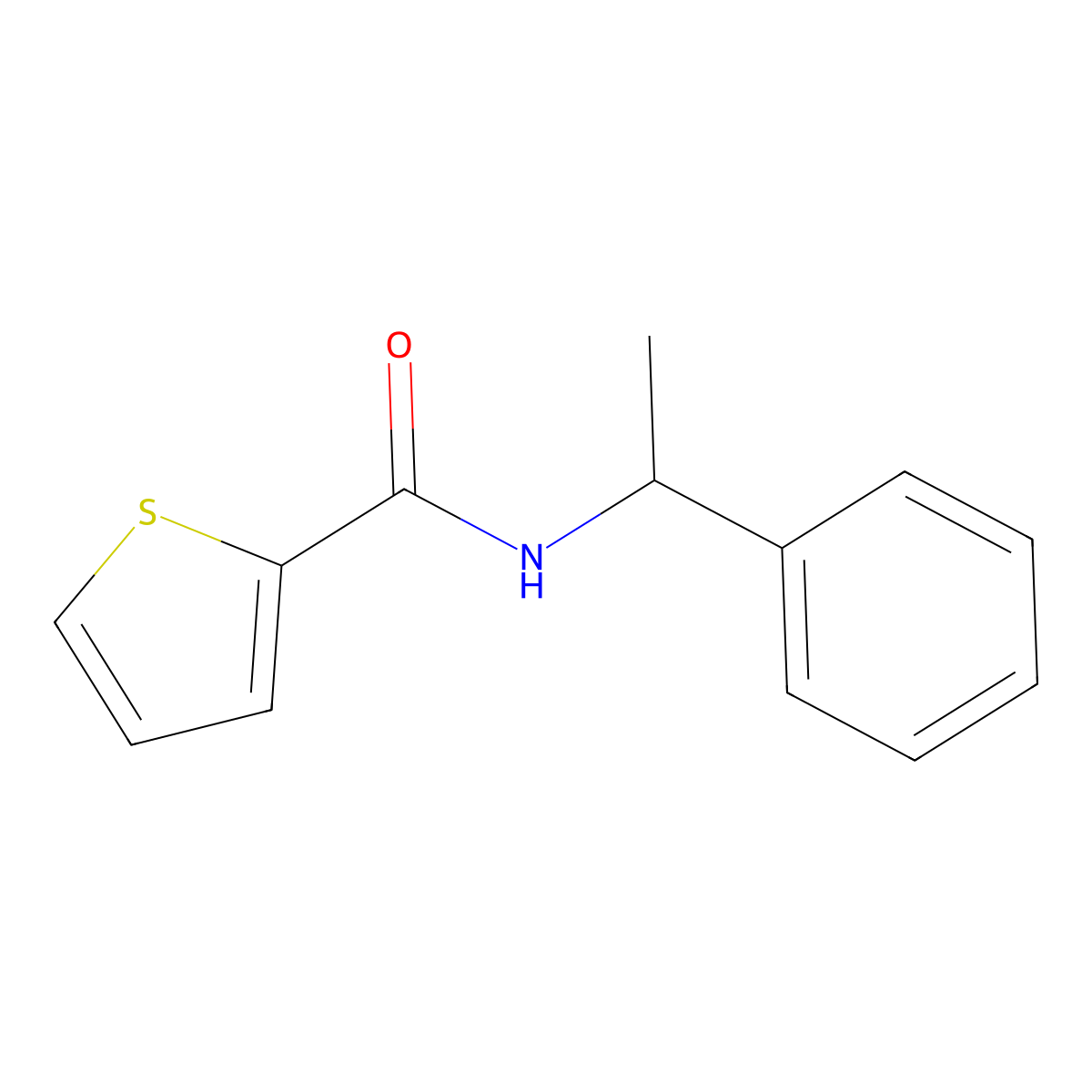 N-(1-phenylethyl)thiophene-2-carboxamide molecular structure, CAS 313516-35-7