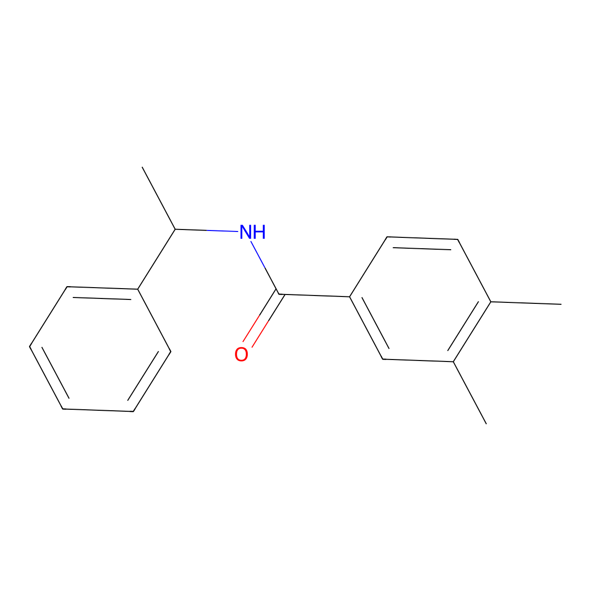 3,4-dimethyl-N-(1-phenylethyl)benzamide molecular structure, CAS 313516-46-0