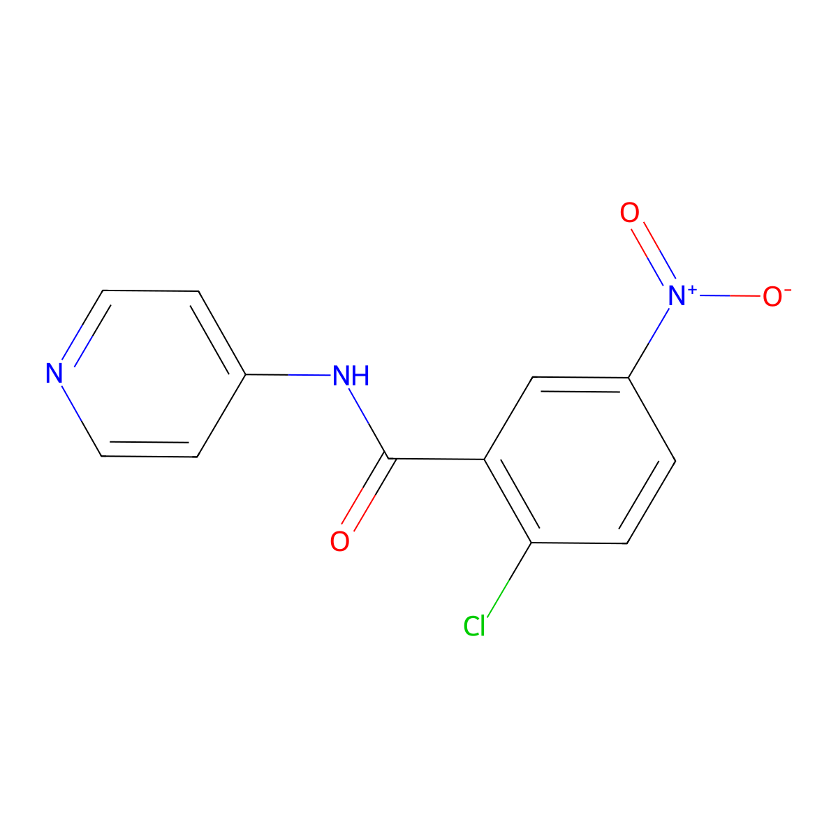 2-Chloro-5-nitro-N-4-pyridinylbenzamide molecular structure, CAS 313516-66-4