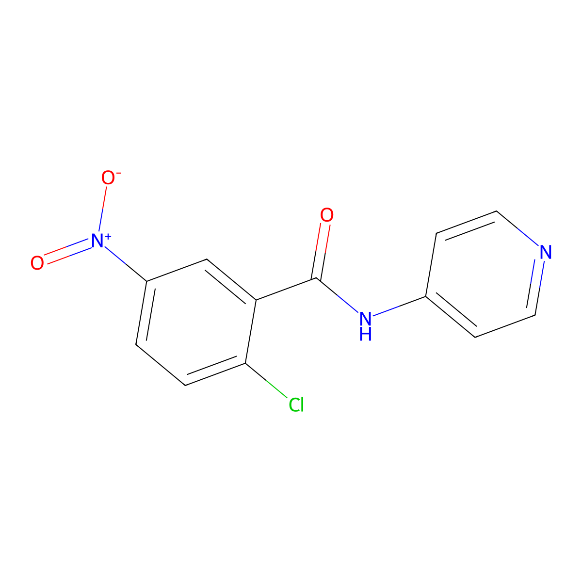2-Chloro-5-nitro-N-4-pyridinylbenzamide molecular structure, CAS 313516-66-4