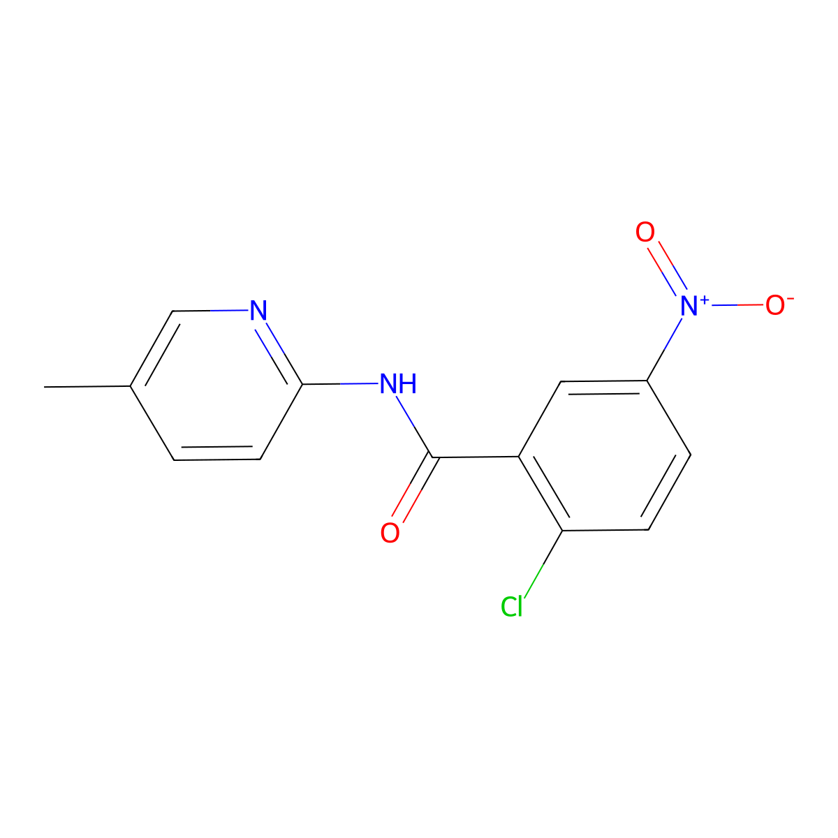 2-chloro-N-(5-methylpyridin-2-yl)-5-nitrobenzamide molecular structure, CAS 313516-67-5