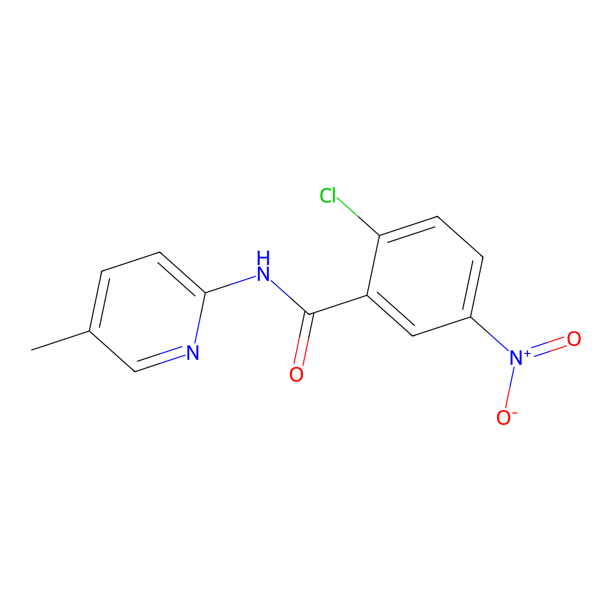2-chloro-N-(5-methylpyridin-2-yl)-5-nitrobenzamide molecular structure, CAS 313516-67-5
