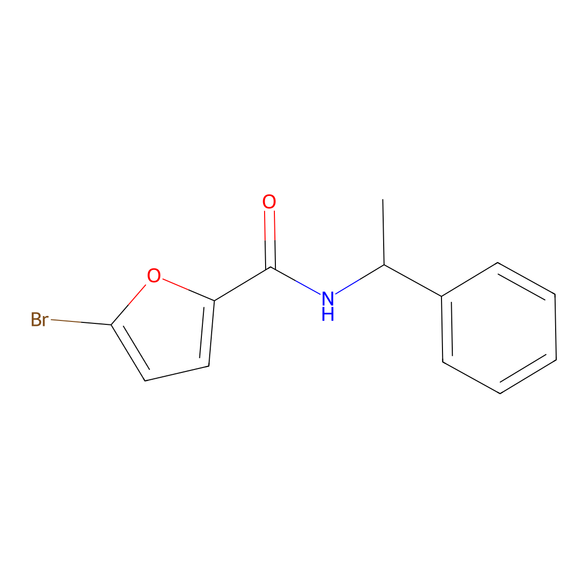 5-bromo-N-(1-phenylethyl)furan-2-carboxamide molecular structure, CAS 313517-19-0