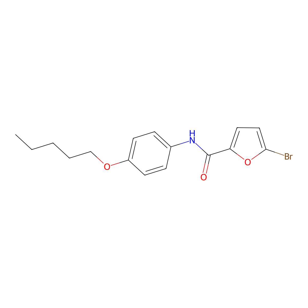 5-bromo-N-(4-(pentyloxy)phenyl)furan-2-carboxamide molecular structure, CAS 313517-60-1
