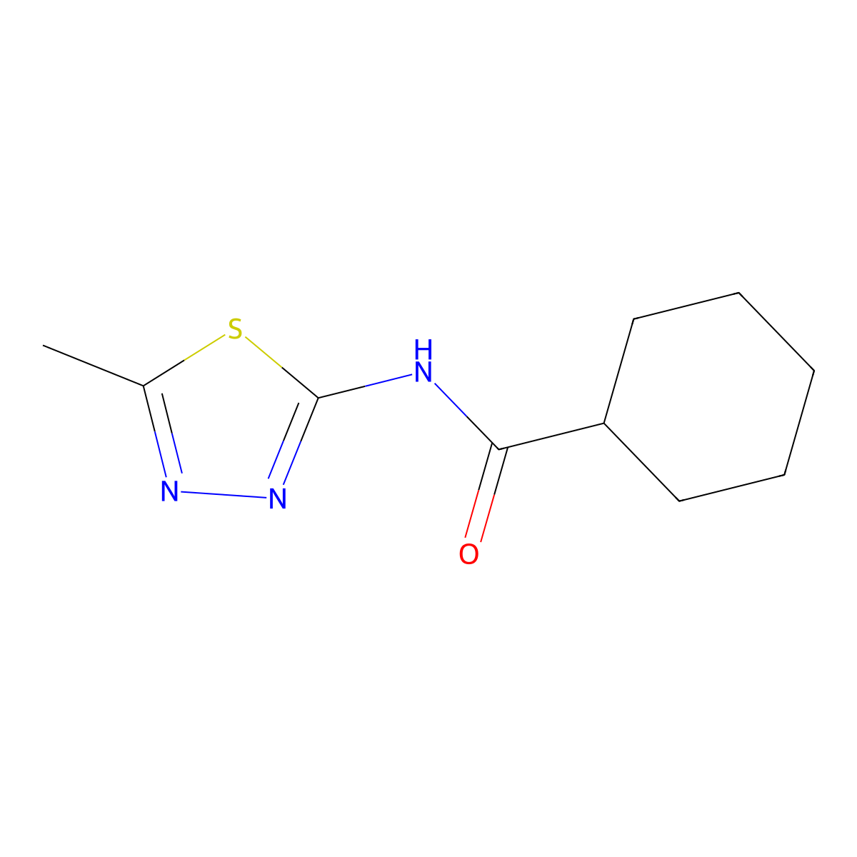 N-(5-methyl-1,3,4-thiadiazol-2-yl)cyclohexanecarboxamide molecular structure, CAS 313517-87-2