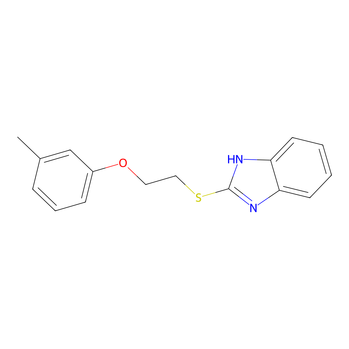 2-{[2-(3-Methylphenoxy)ethyl]sulfanyl}-1H-1,3-benzodiazole molecular structure, CAS 313518-10-4