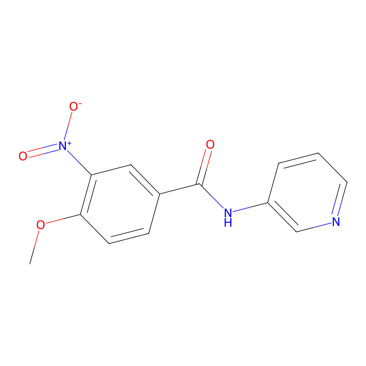 4-methoxy-3-nitro-N-pyridin-3-ylbenzamide molecular structure, CAS 313518-14-8
