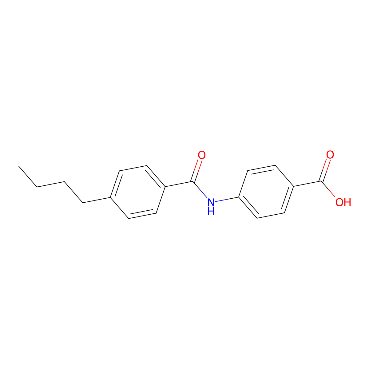 Benzoic acid, 4-(4-butylbenzamido)- molecular structure, CAS 313518-53-5