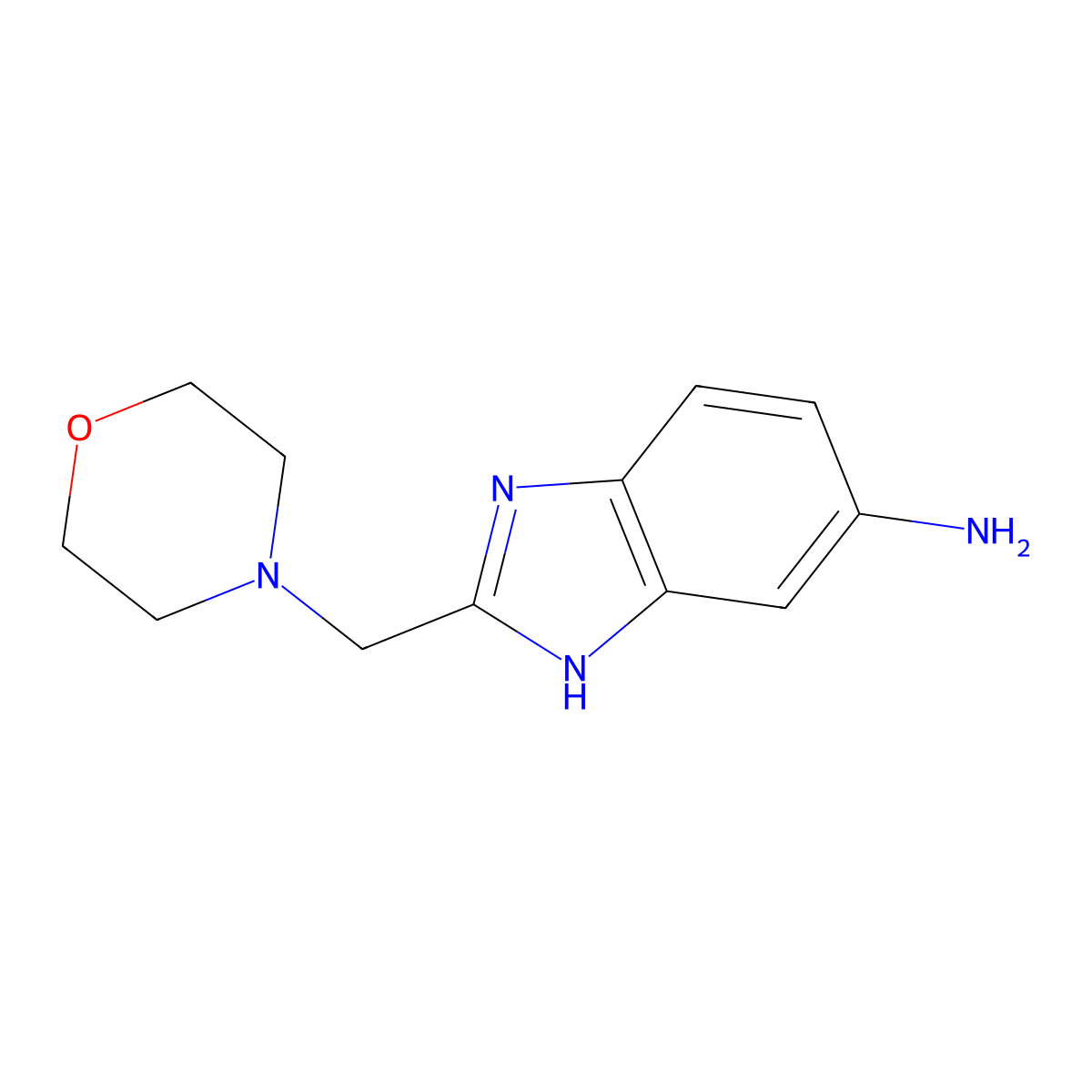 2-(morpholin-4-ylmethyl)-1H-1,3-benzodiazol-6-amine molecular structure, CAS 313518-70-6
