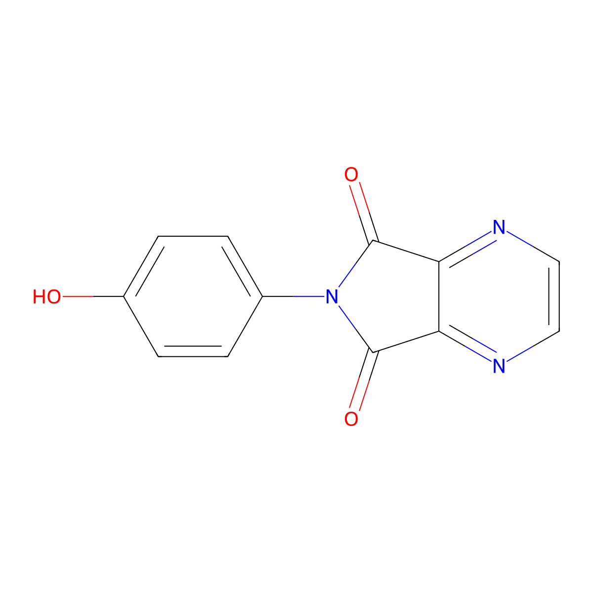 6-(4-hydroxyphenyl)-5H-pyrrolo[3,4-b]pyrazine-5,7(6H)-dione molecular structure, CAS 313519-01-6