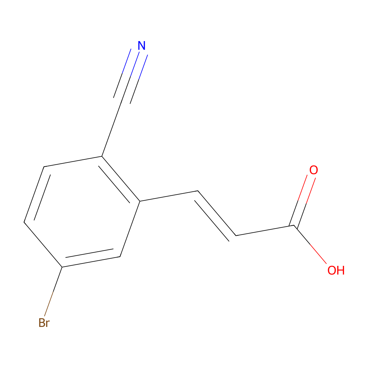 3-(5-Bromo-2-cyanophenyl)-2-propenoic acid molecular structure, CAS 313519-02-7