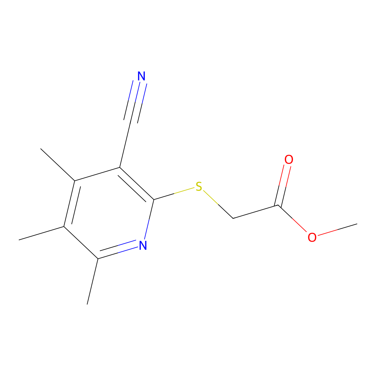 Methyl [(3-cyano-4,5,6-trimethylpyridin-2-yl)sulfanyl]acetate molecular structure, CAS 313519-32-3