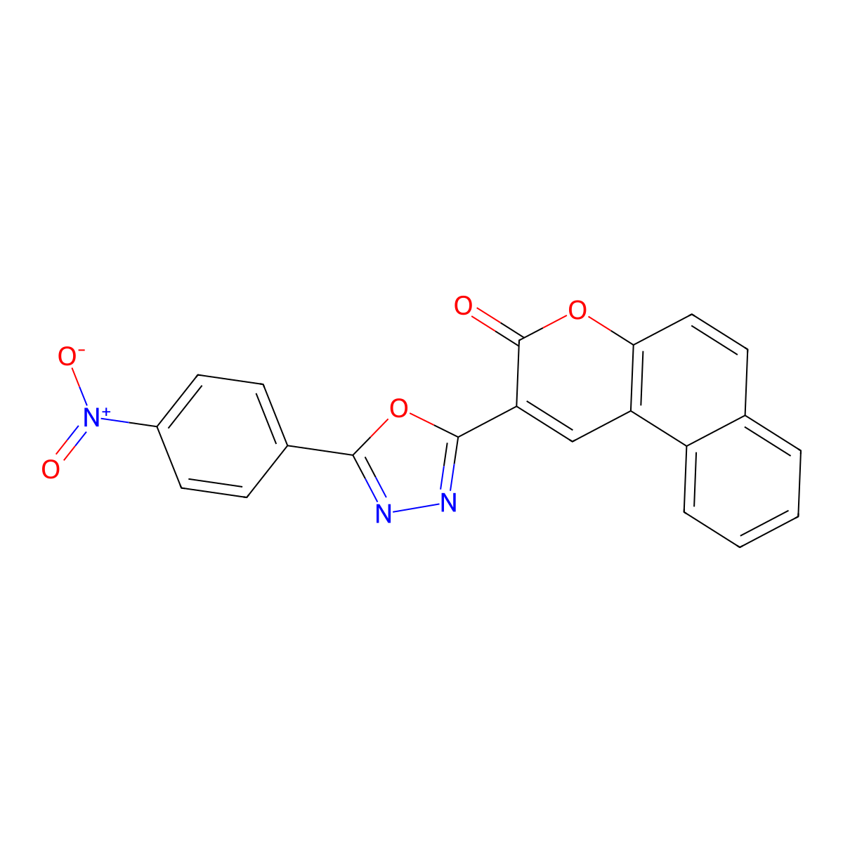 2-[5-(4-nitrophenyl)-1,3,4-oxadiazol-2-yl]-3H-benzo[f]chromen-3-one molecular structure, CAS 313519-45-8