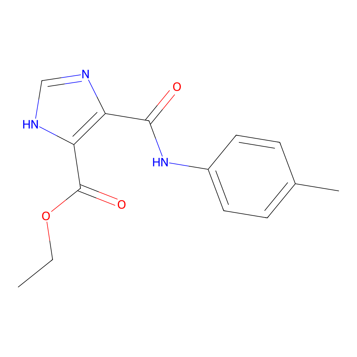 ethyl 4-[(4-methylphenyl)carbamoyl]-1H-imidazole-5-carboxylate molecular structure, CAS 313519-82-3