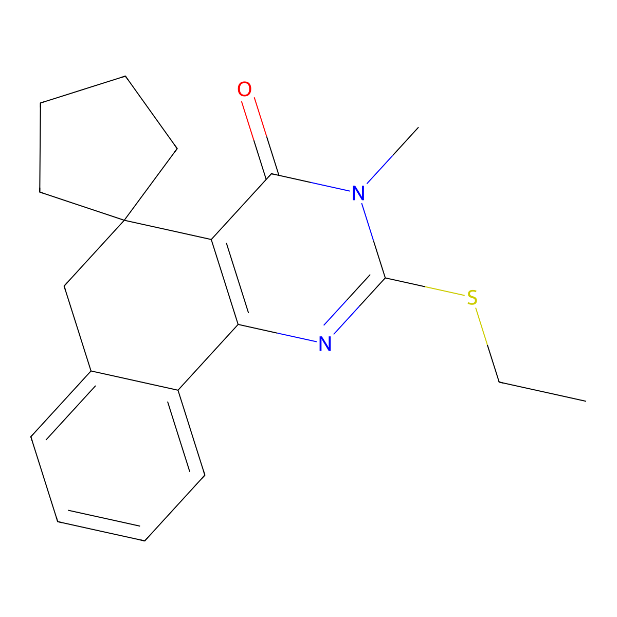 2-ethylsulfanyl-3-methylspiro[6H-benzo[h]quinazoline-5,1'-cyclopentane]-4-one molecular structure, CAS 313519-88-9