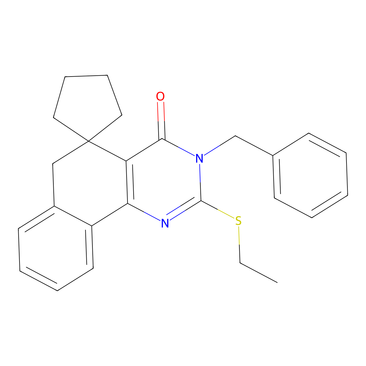 3-benzyl-2-ethylsulfanylspiro[6H-benzo[h]quinazoline-5,1'-cyclopentane]-4-one molecular structure, CAS 313519-91-4