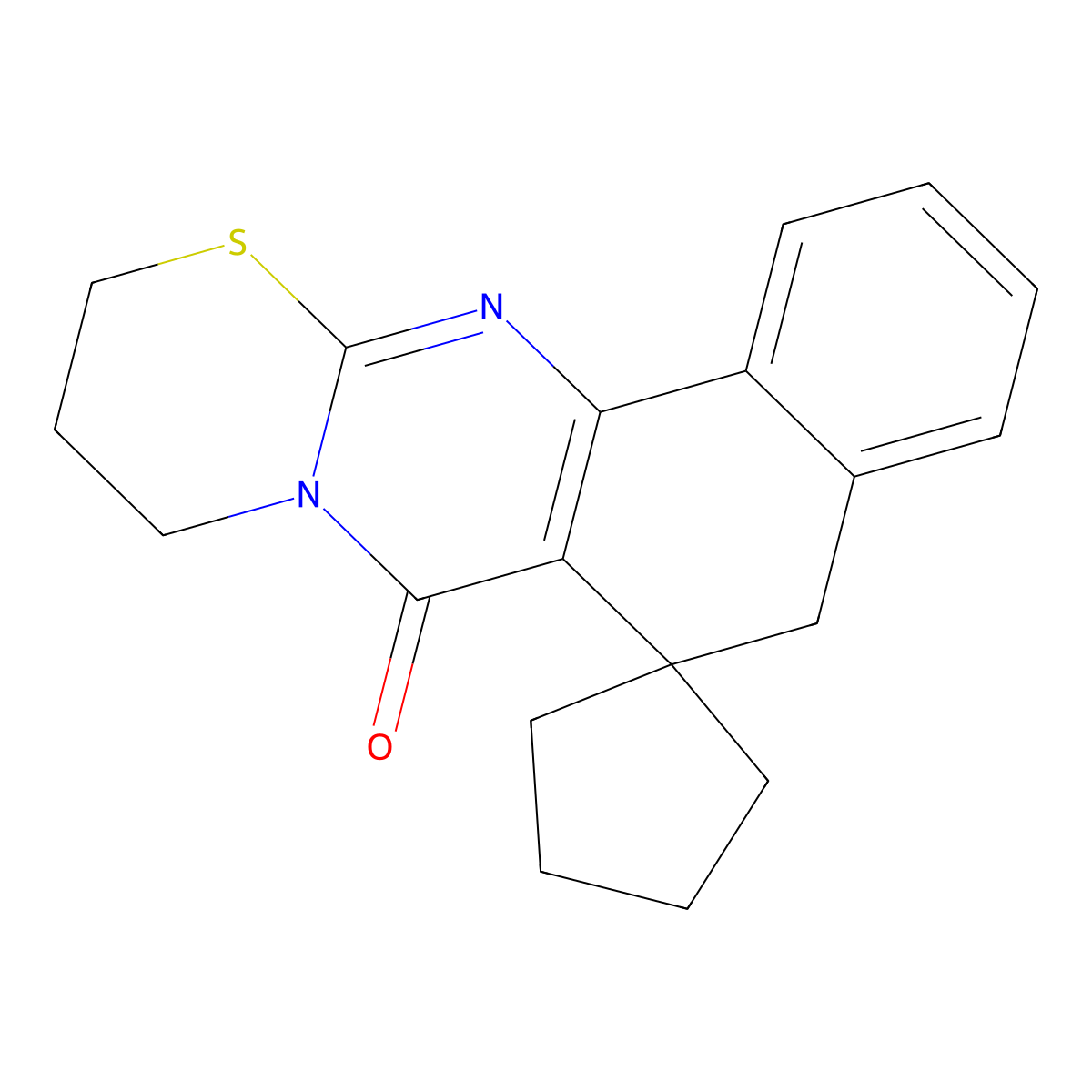 10,11-dihydro-5H-spiro[benzo[h][1,3]thiazino[2,3-b]quinazoline-6,1'-cyclopentan]-7(9H)-one molecular structure, CAS 313519-99-2