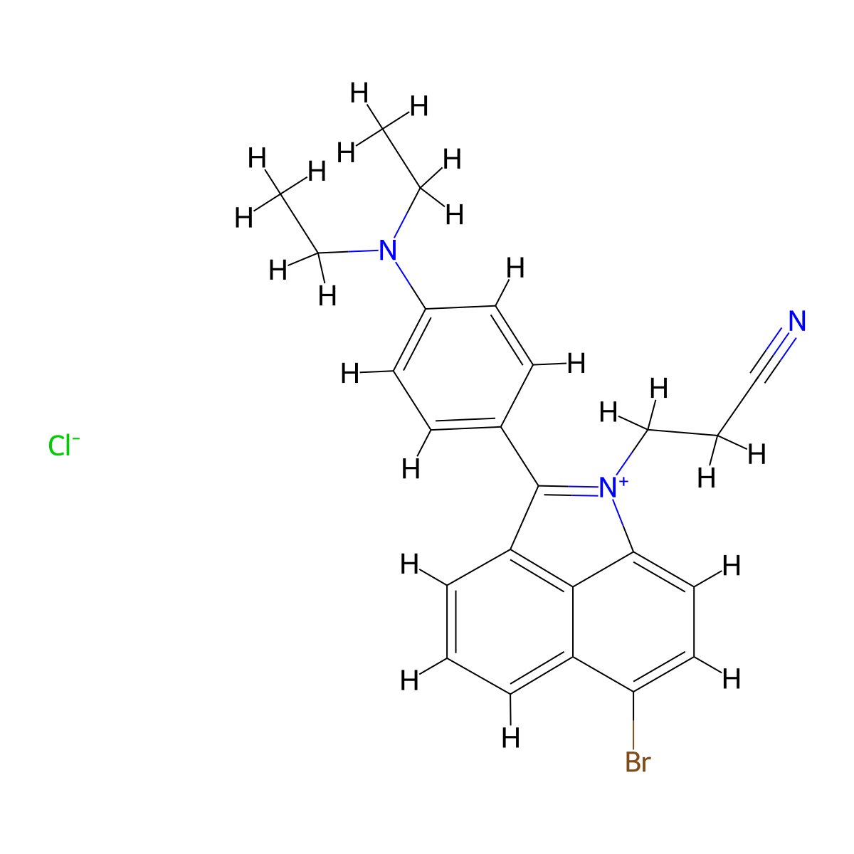 Benz[cd]indolium, 6-bromo-1-(2-cyanoethyl)-2-[4-(diethylamino)phenyl]-, chloride (1:1) molecular structure, CAS 31352-16-6