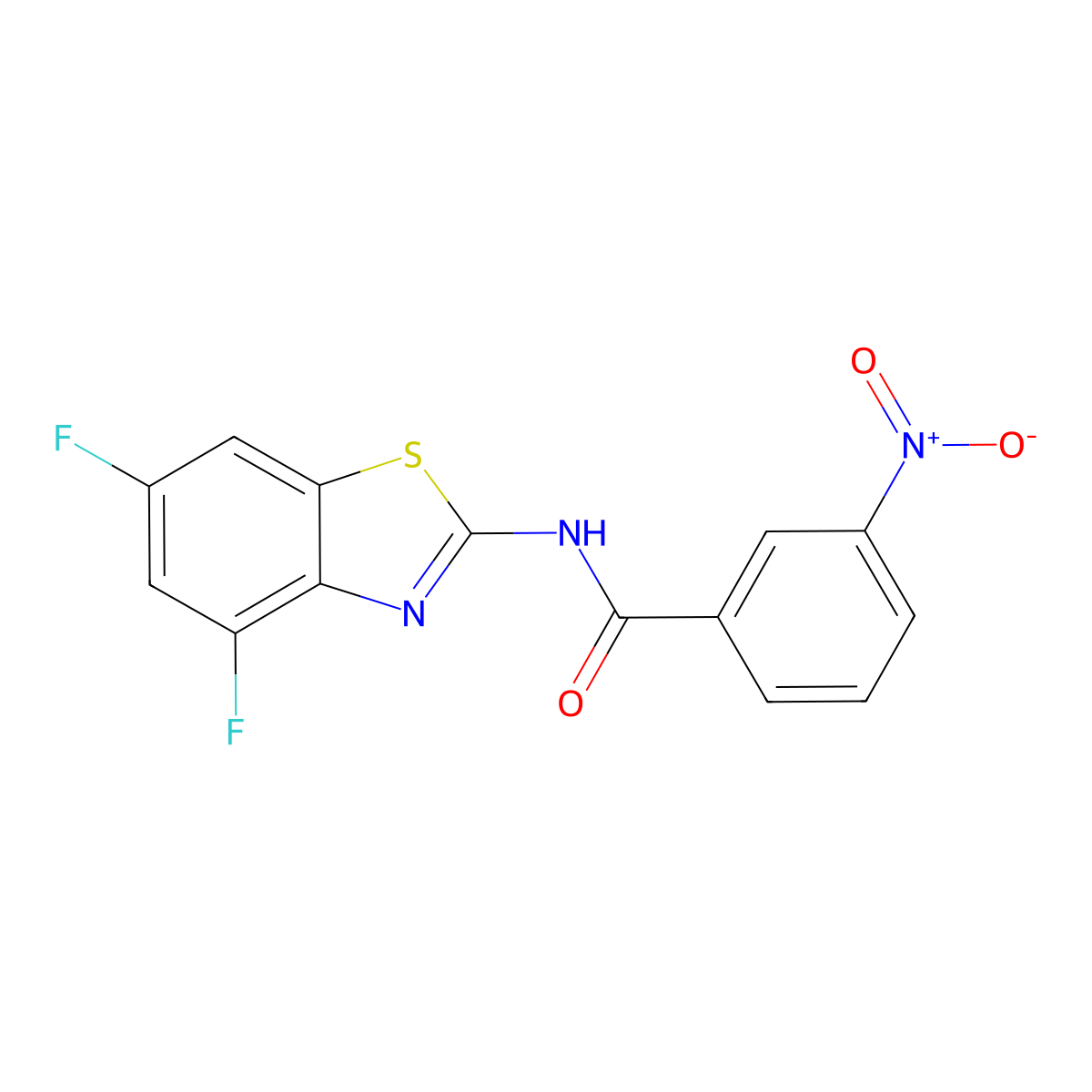 N-(4,6-difluoro-1,3-benzothiazol-2-yl)-3-nitrobenzamide molecular structure, CAS 313520-82-0