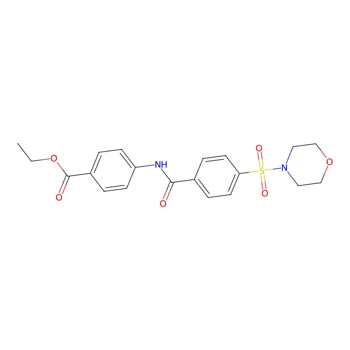 Ethyl 4-(4-(morpholinosulfonyl)benzamido)benzoate molecular structure, CAS 313520-85-3