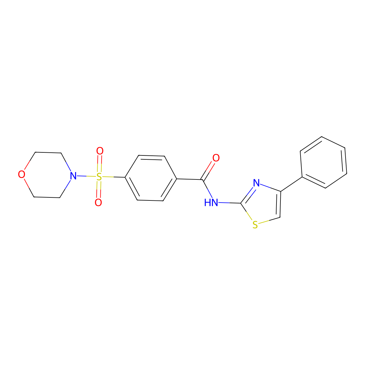 4-(morpholinosulfonyl)-N-(4-phenylthiazol-2-yl)benzamide molecular structure, CAS 313520-86-4