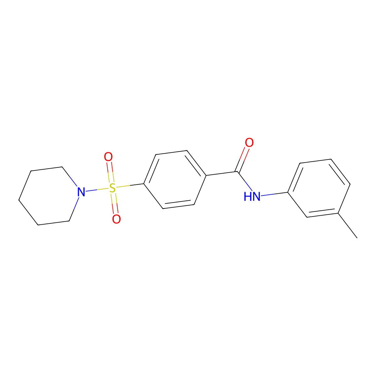 4-(piperidin-1-ylsulfonyl)-N-(m-tolyl)benzamide molecular structure, CAS 313520-87-5