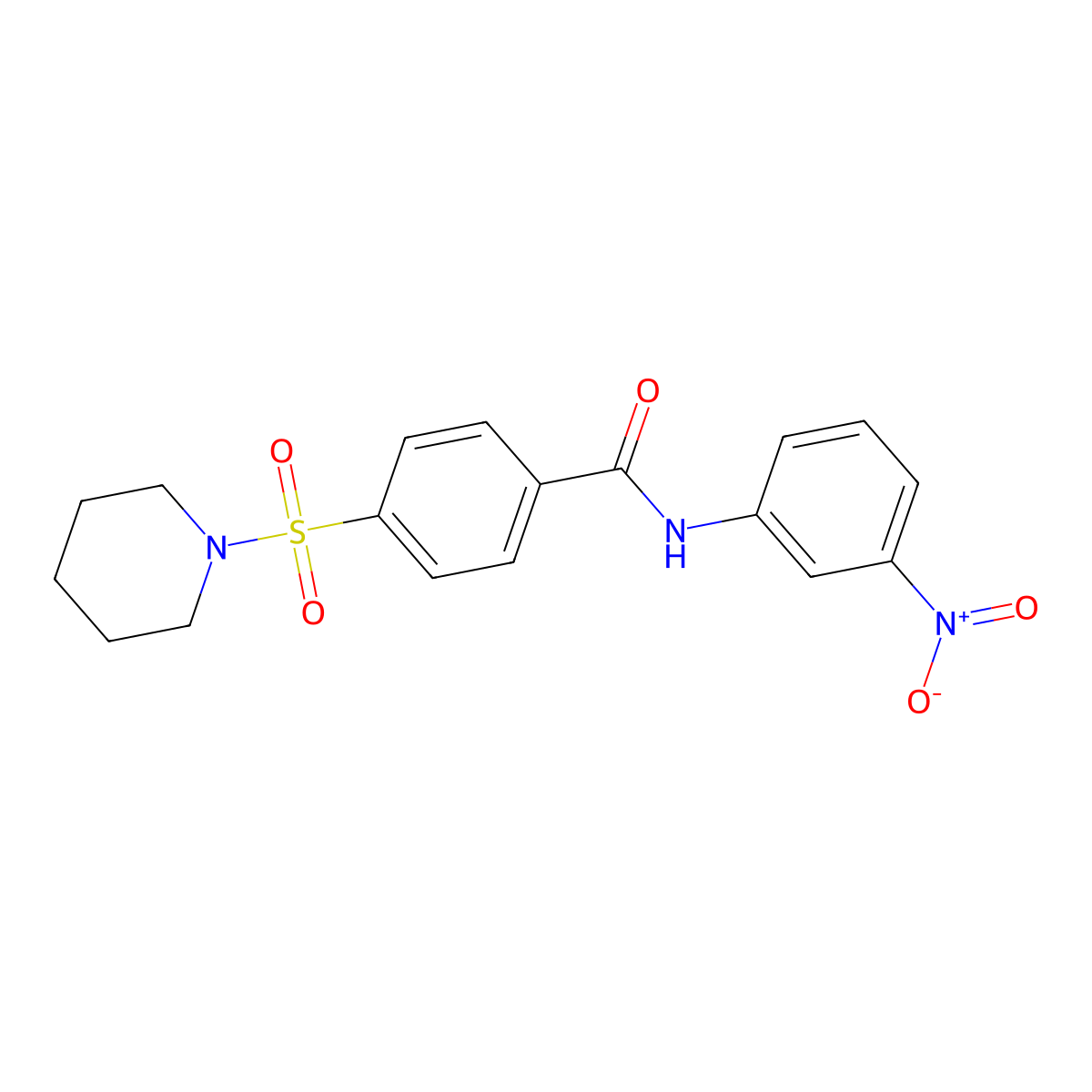 N-(3-nitrophenyl)-4-(piperidin-1-ylsulfonyl)benzamide molecular structure, CAS 313520-89-7