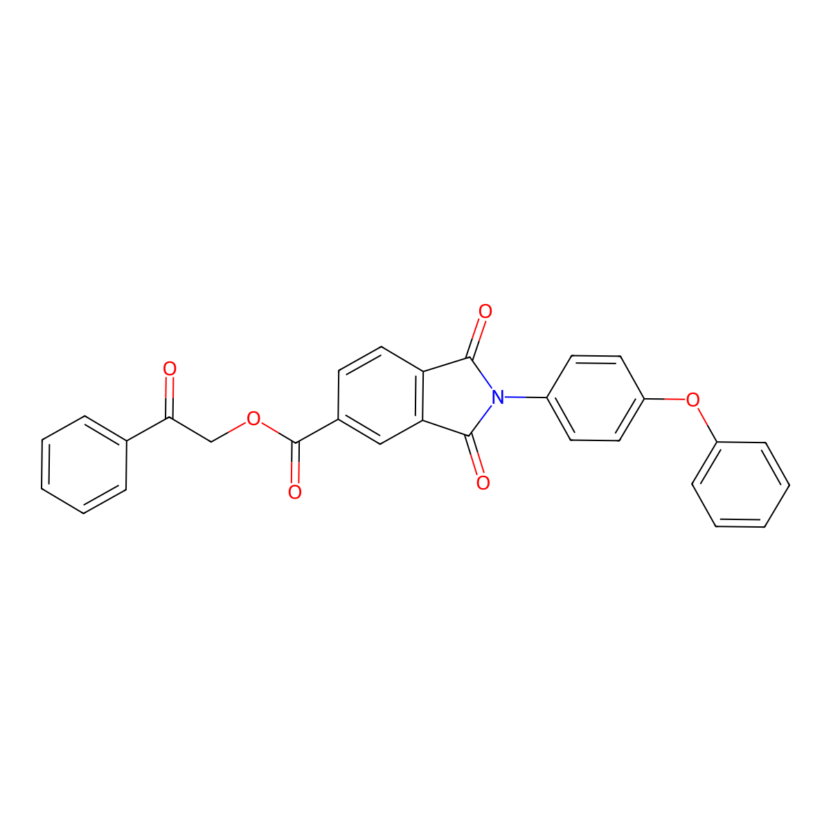 2-Oxo-2-phenylethyl 1,3-dioxo-2-(4-phenoxyphenyl)isoindoline-5-carboxylate molecular structure, CAS 313521-14-1
