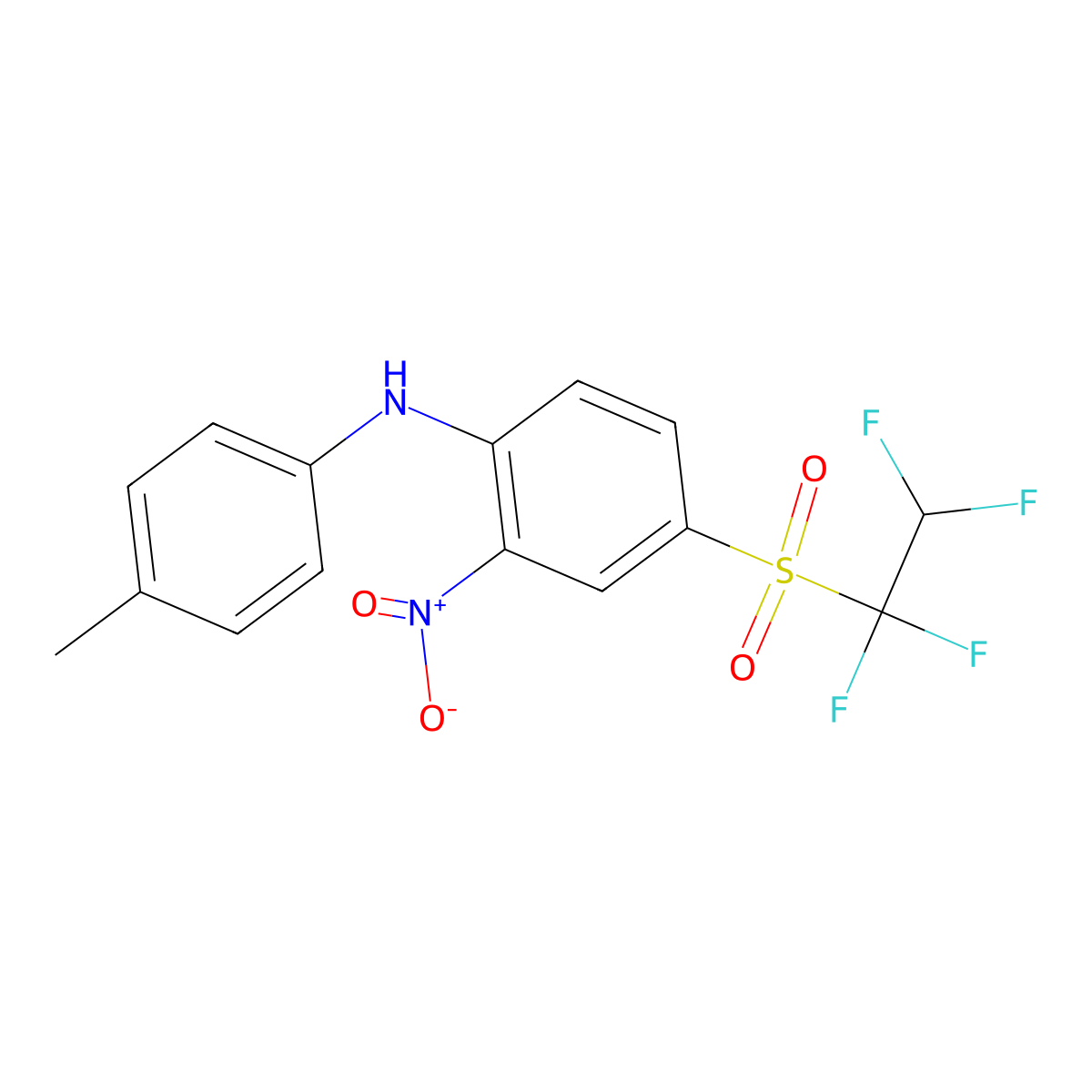 N-(4-methylphenyl)-2-nitro-4-(1,1,2,2-tetrafluoroethylsulfonyl)aniline molecular structure, CAS 313521-30-1