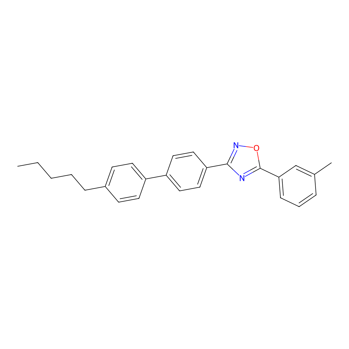 5-(3-Methylphenyl)-3-[4-(4-pentylphenyl)phenyl]-1,2,4-oxadiazole molecular structure, CAS 313522-25-7