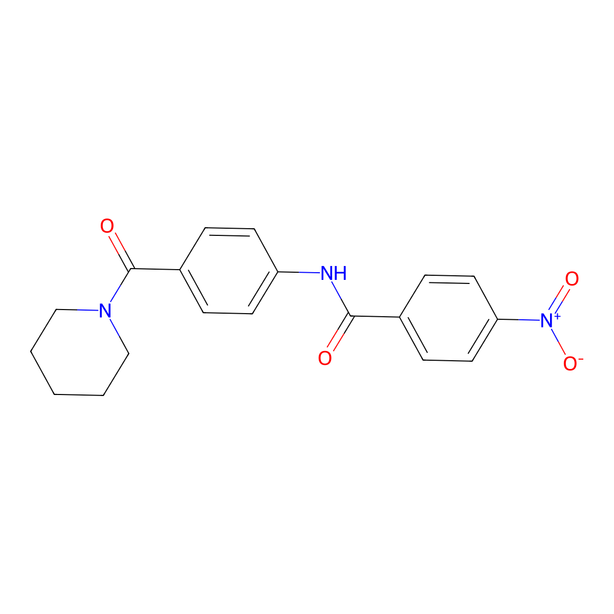 4-nitro-N-[4-(piperidine-1-carbonyl)phenyl]benzamide molecular structure, CAS 313522-58-6