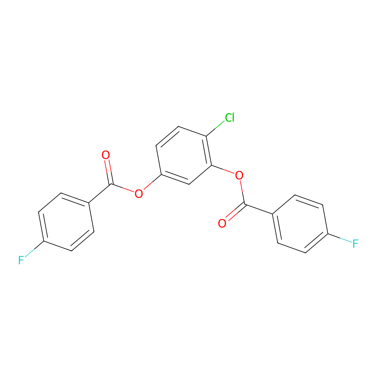 2-Chloro-5-[(4-fluorobenzoyl)oxy]phenyl 4-fluorobenzoate molecular structure, CAS 313523-65-8