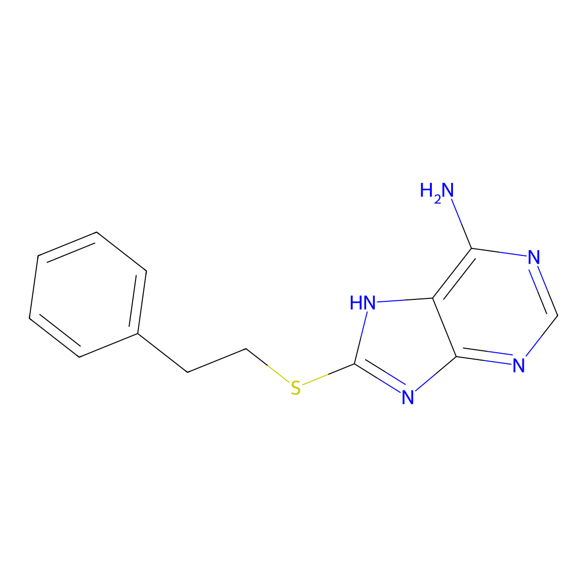 8-(Phenethylthio)-9H-purin-6-amine molecular structure, CAS 313524-54-8