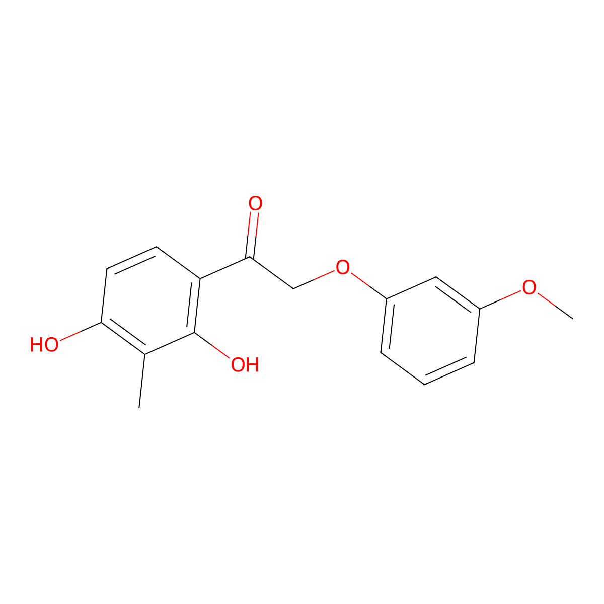 1-(2,4-Dihydroxy-3-methylphenyl)-2-(3-methoxyphenoxy)ethanone molecular structure, CAS 313525-86-9