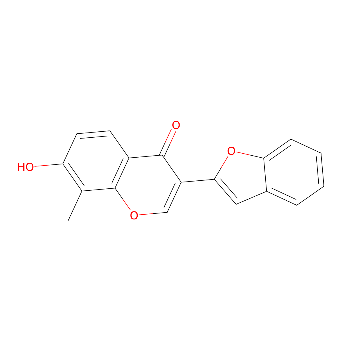 3-(1-Benzofuran-2-yl)-7-hydroxy-8-methylchromen-4-one molecular structure, CAS 313526-02-2