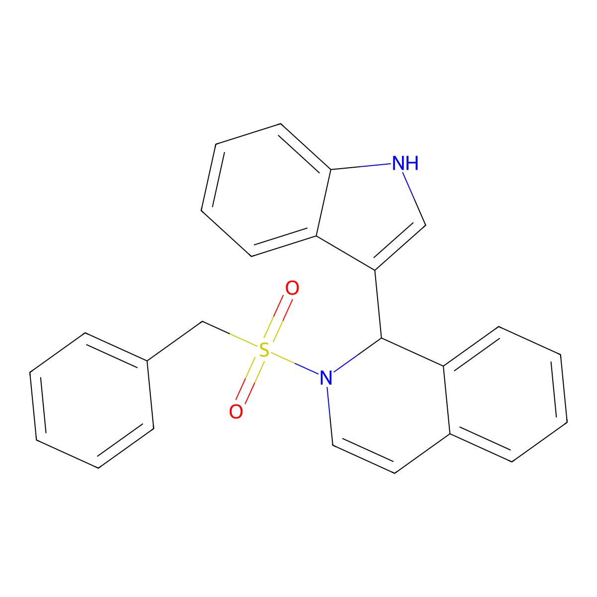 2-benzylsulfonyl-1-(1H-indol-3-yl)-1H-isoquinoline molecular structure, CAS 313526-24-8