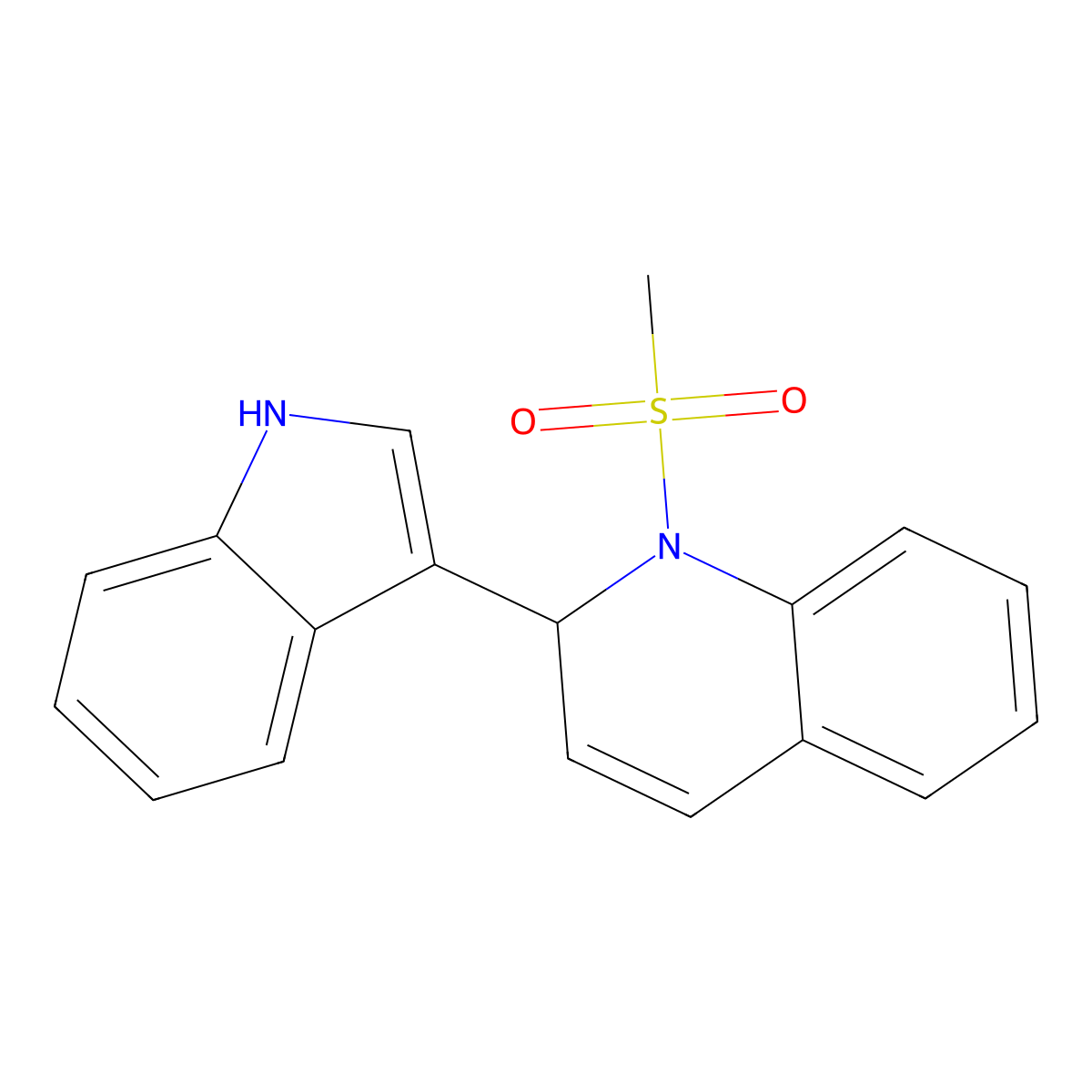 2-(1H-indol-3-yl)-1-methylsulfonyl-2H-quinoline molecular structure, CAS 313526-25-9