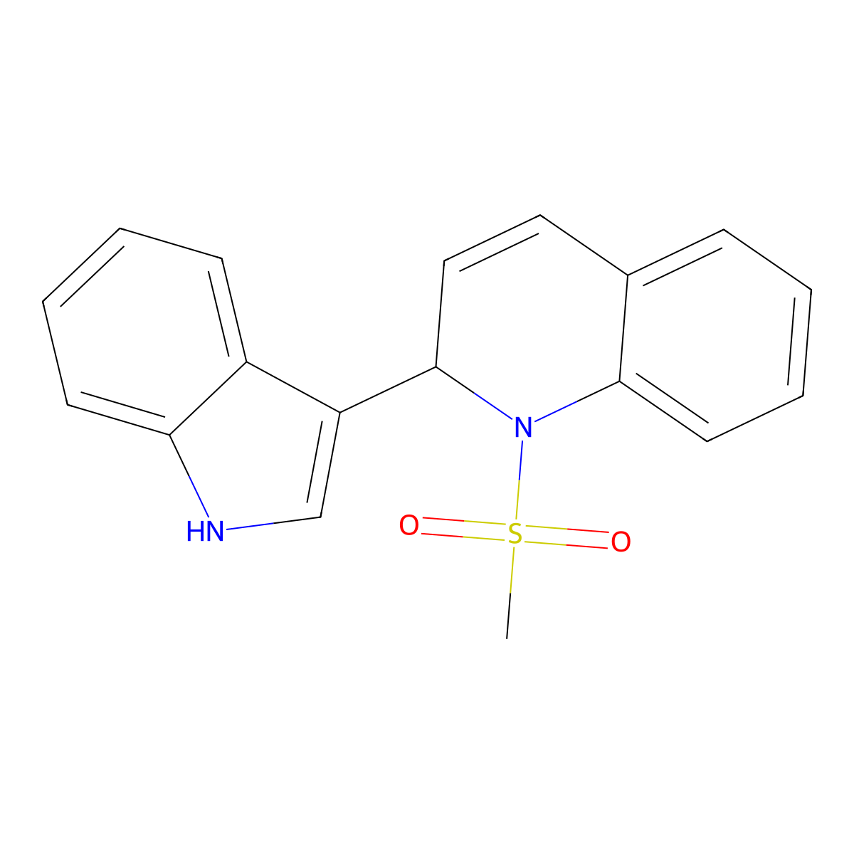 2-(1H-indol-3-yl)-1-methylsulfonyl-2H-quinoline molecular structure, CAS 313526-25-9