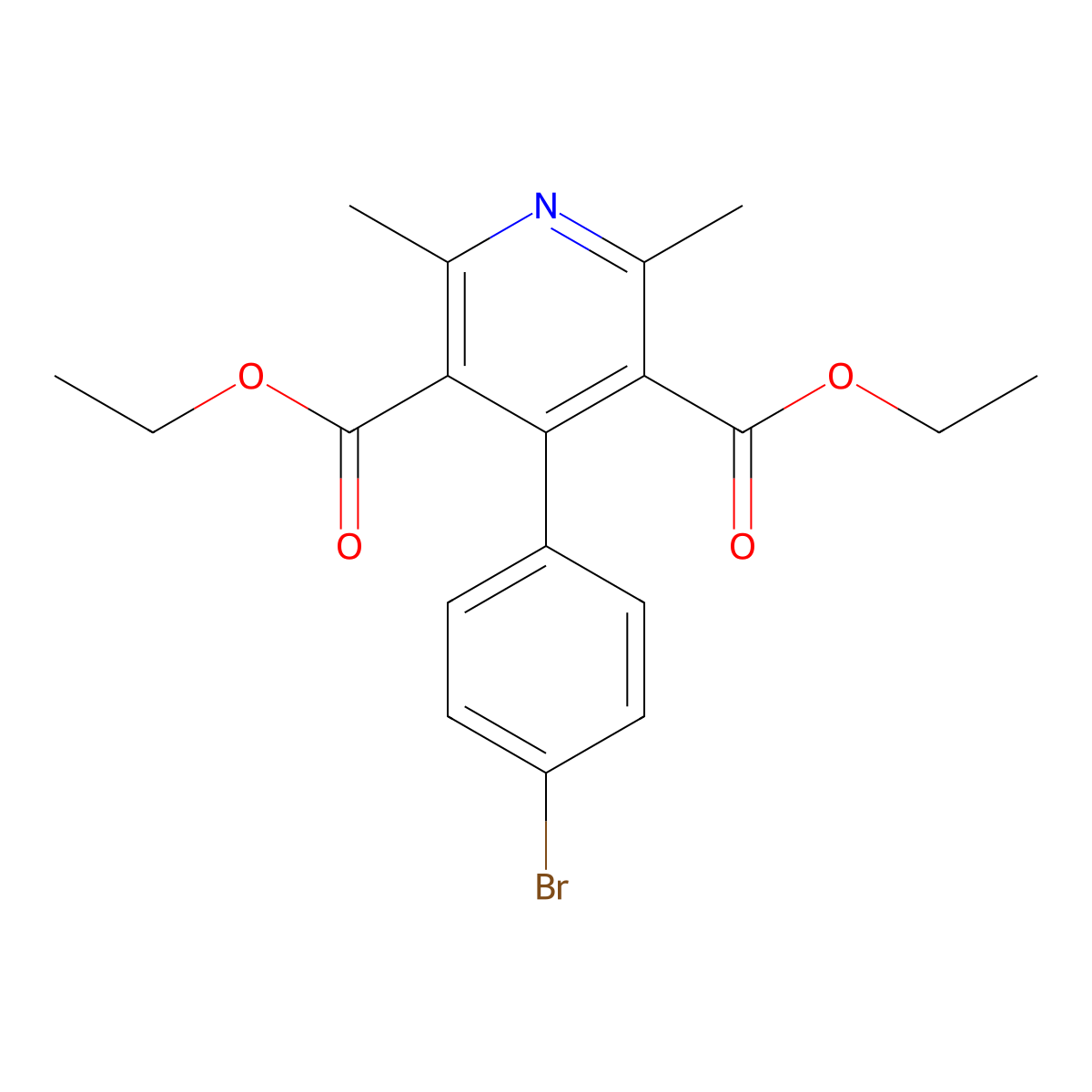 Diethyl 4-(4-bromophenyl)-2,6-dimethylpyridine-3,5-dicarboxylate molecular structure, CAS 313526-27-1