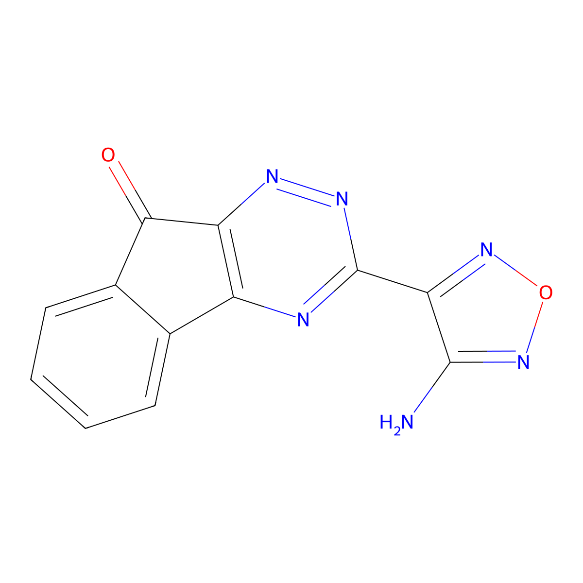 3-(4-Amino-1,2,5-oxadiazol-3-yl)indeno[3,2-e]1,2,4-triazin-9-one molecular structure, CAS 313527-11-6