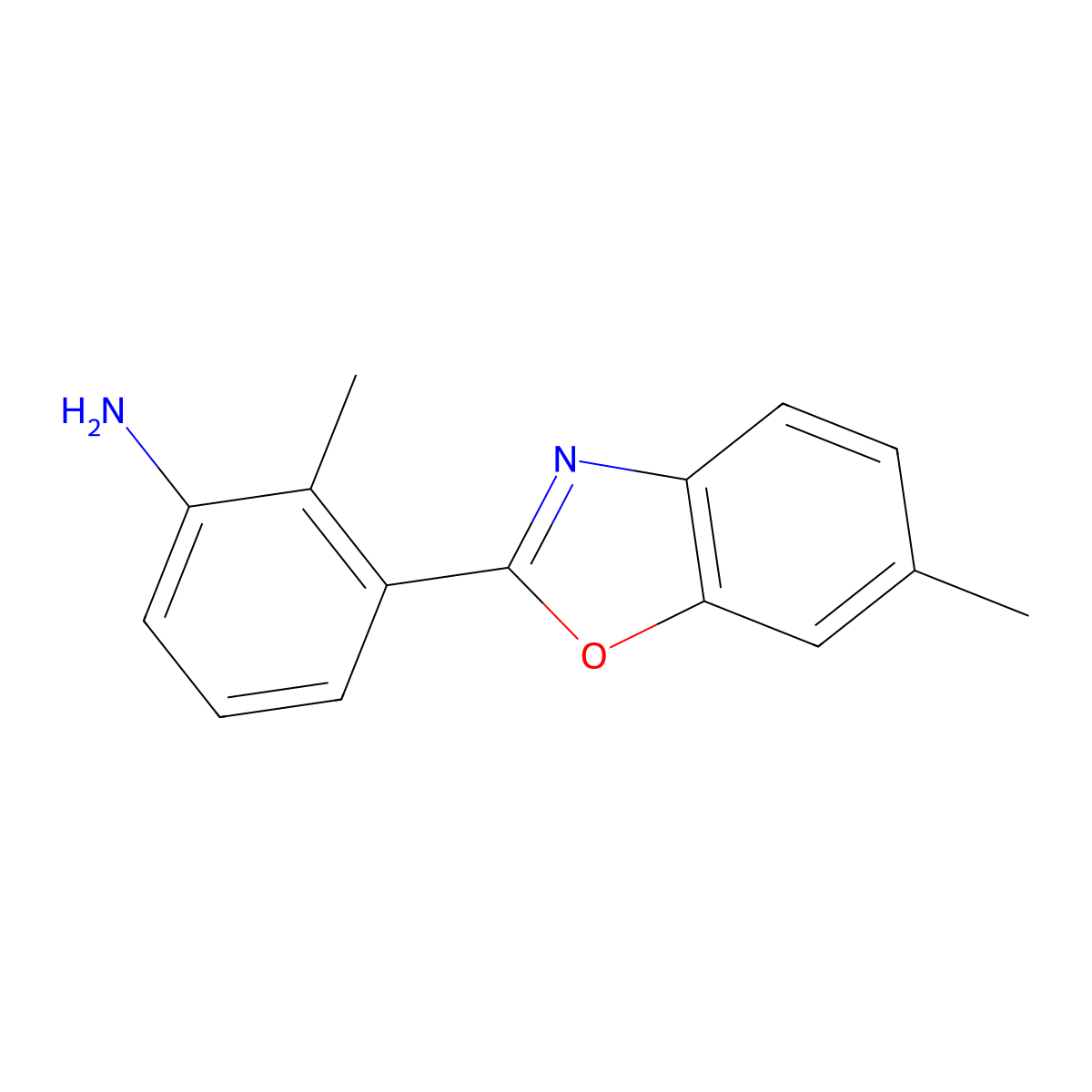 2-Methyl-3-(6-methyl-1,3-benzoxazol-2-yl)aniline molecular structure, CAS 313527-48-9