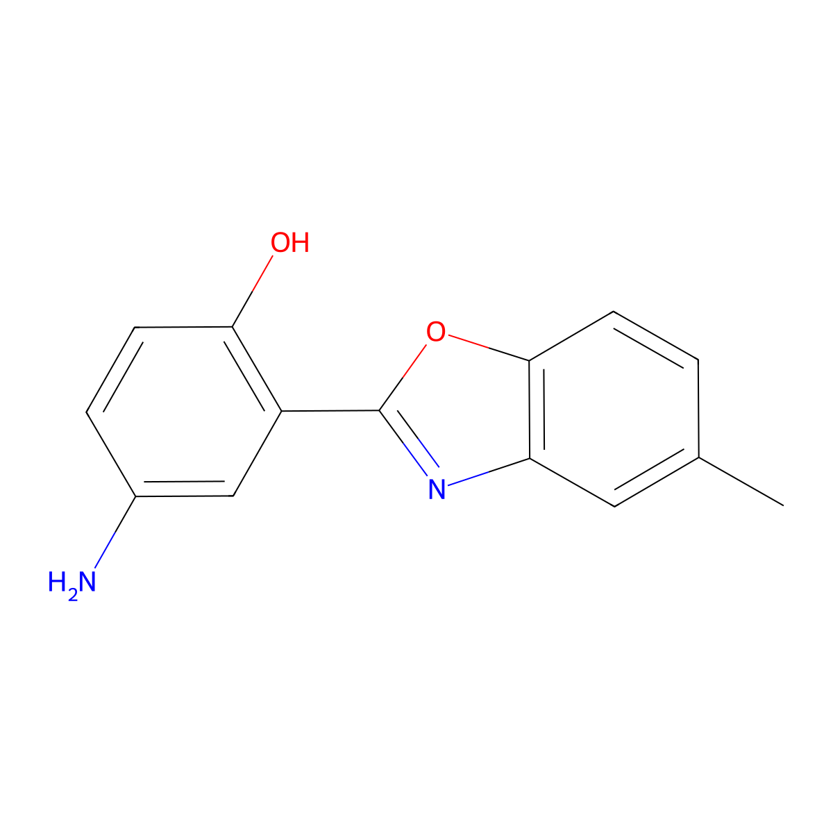 4-Amino-2-(5-methyl-benzooxazol-2-yl)-phenol molecular structure, CAS 313527-66-1