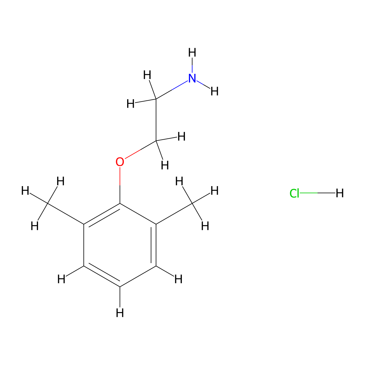 2-(2-Aminoethoxy)-1,3-dimethylbenzene hydrochloride molecular structure, CAS 313527-92-3