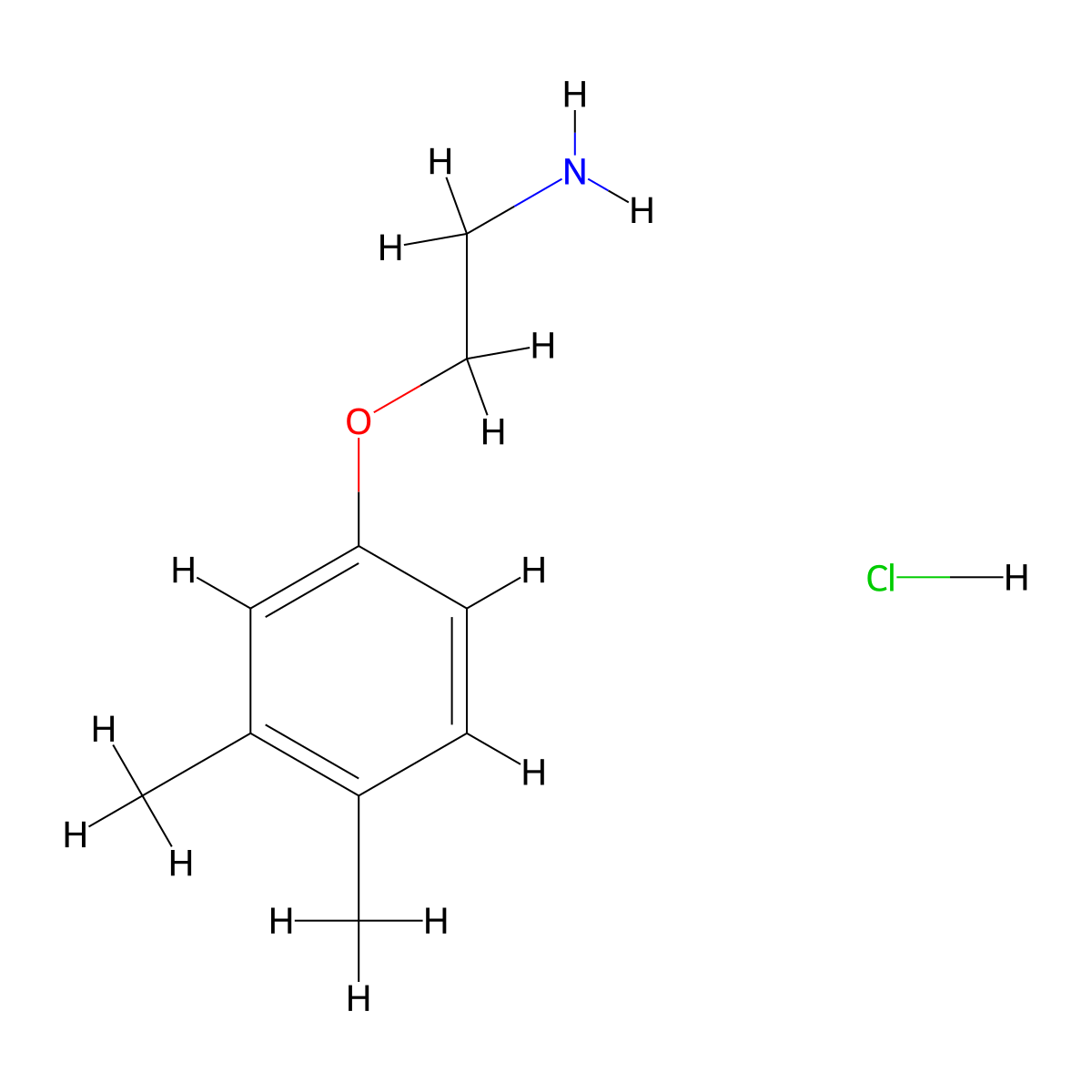 [2-(3,4-Dimethylphenoxy)ethyl]amine hydrochloride molecular structure, CAS 313527-93-4