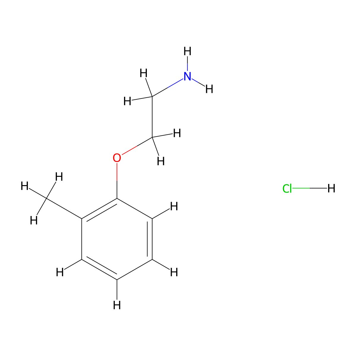 1-(2-Aminoethoxy)-2-methylbenzene hydrochloride molecular structure, CAS 313527-94-5