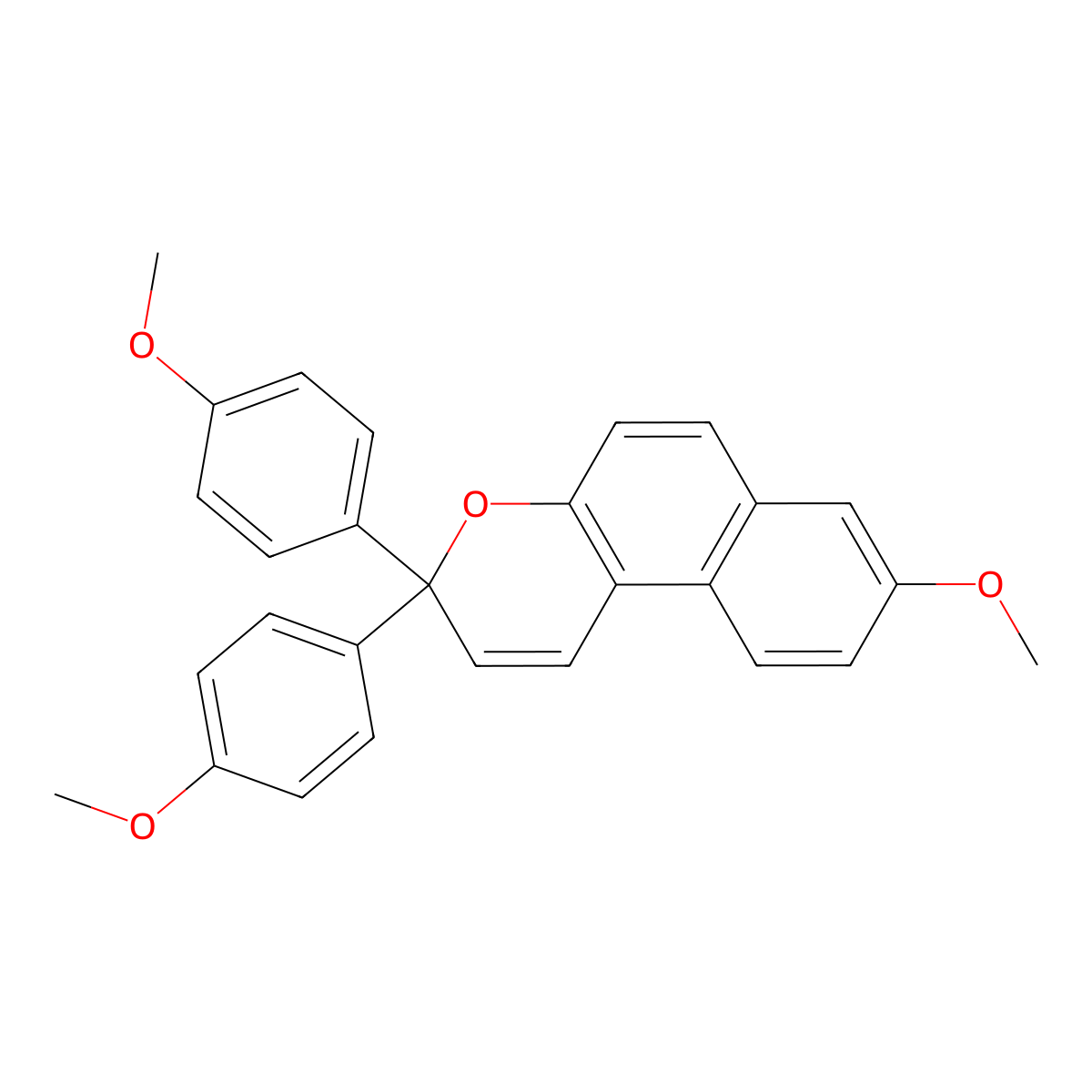 8-Methoxy-3,3-bis(4-methoxyphenyl)benzo[f]chromene molecular structure, CAS 313528-30-2